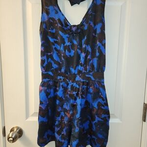 Elegant Blue and Black Patterned Jumpsuit